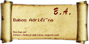 Babos Adriána névjegykártya